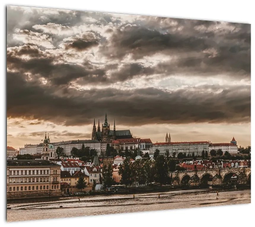 Obraz Zamku Praskiego o zmierzchu (70x50 cm)