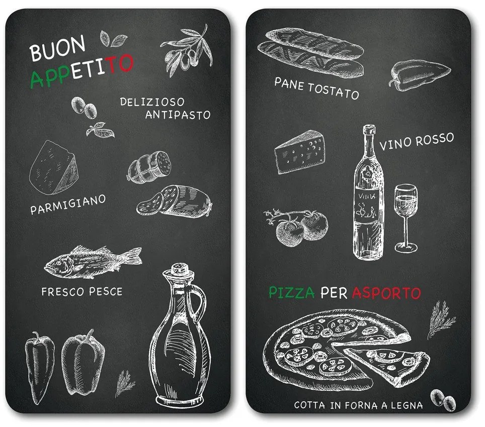 Podkładki z żaroodpornego szkła, komplet 2 szklanych podstawek do krojenia