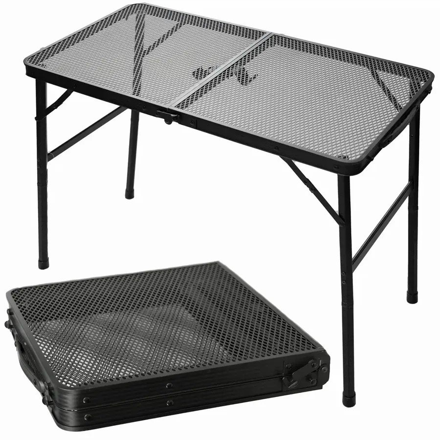 Czarny przenośny stolik campingowy P7-N77