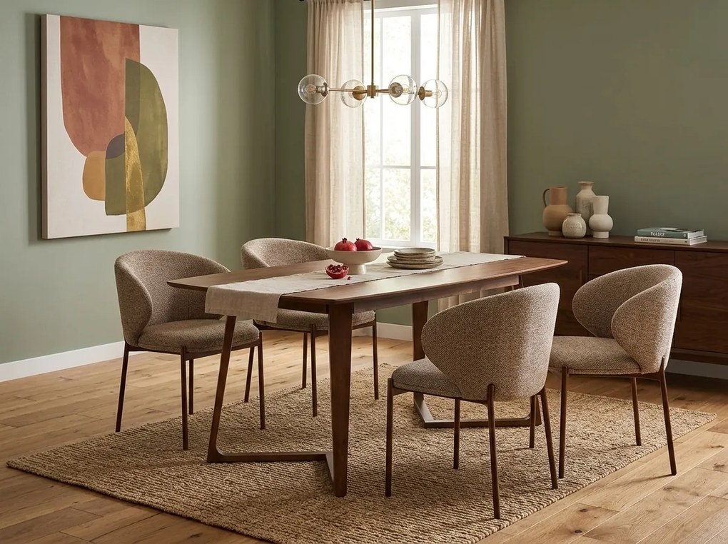 Krzesło do jadalni KIOTO, orzech/beżowy