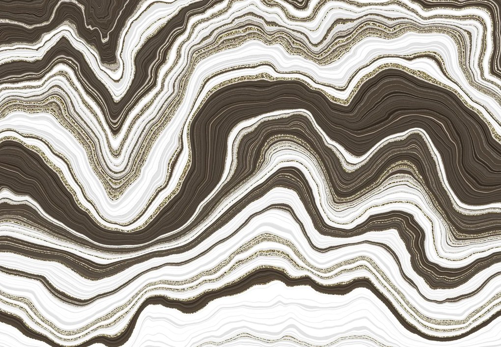 Fototapeta - Złoto-brązowy marmur (196x136 cm)