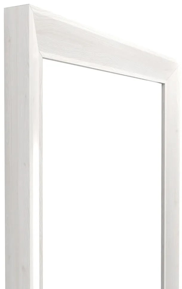 Lustro ścienne w białej ramie w dekorze drewna Styler Paris, 47x147 cm