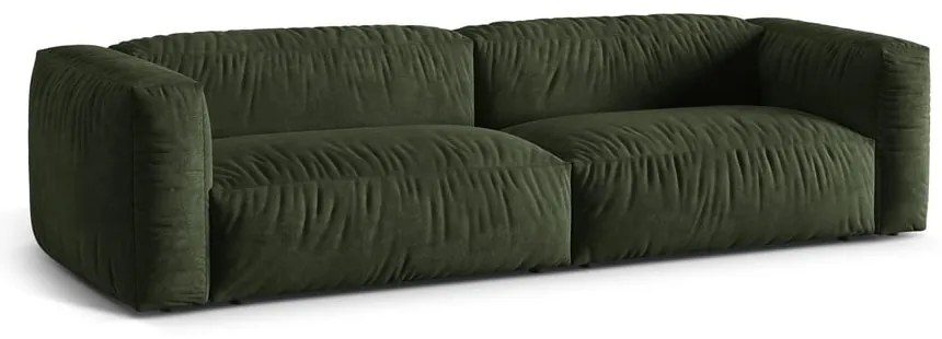Zielona aksamitna sofa modułowa 320 cm Martina – Micadoni