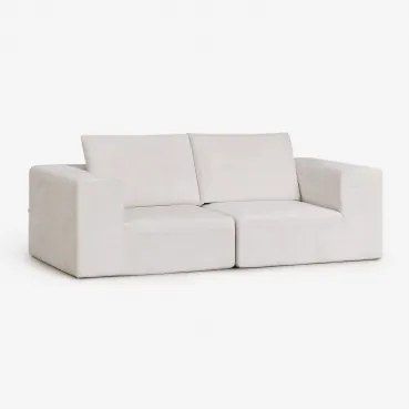 Sofa Modułowy 2-częściowy Z Tkaniny Chenille, Pakowany Próżniowo Norridge Szenila Kremowy Beż - Sklum