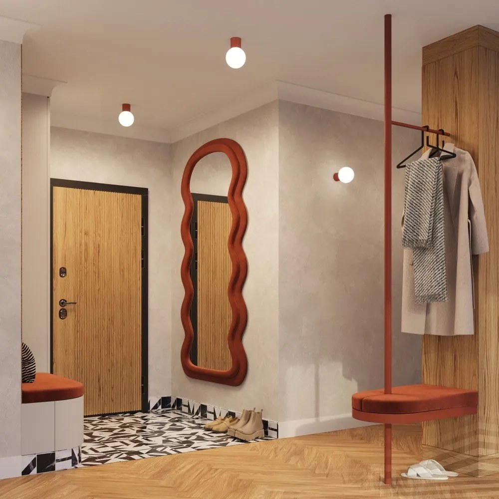 Pomarańczowa lampa sufitowa ze szklanym kloszem ø 12 cm Orbital – Sollux