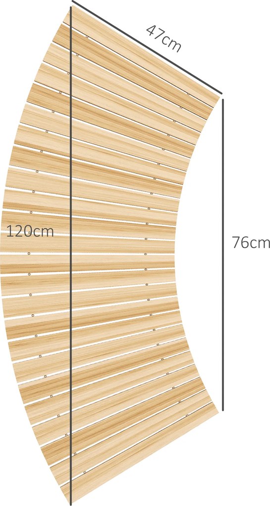 Outsunny Rolka Chodnikowa Ścieżka Ogrodowa, odporna na warunki atmosferyczne, drewno świerkowe, 120 x 47 x 1 cm, Natur
