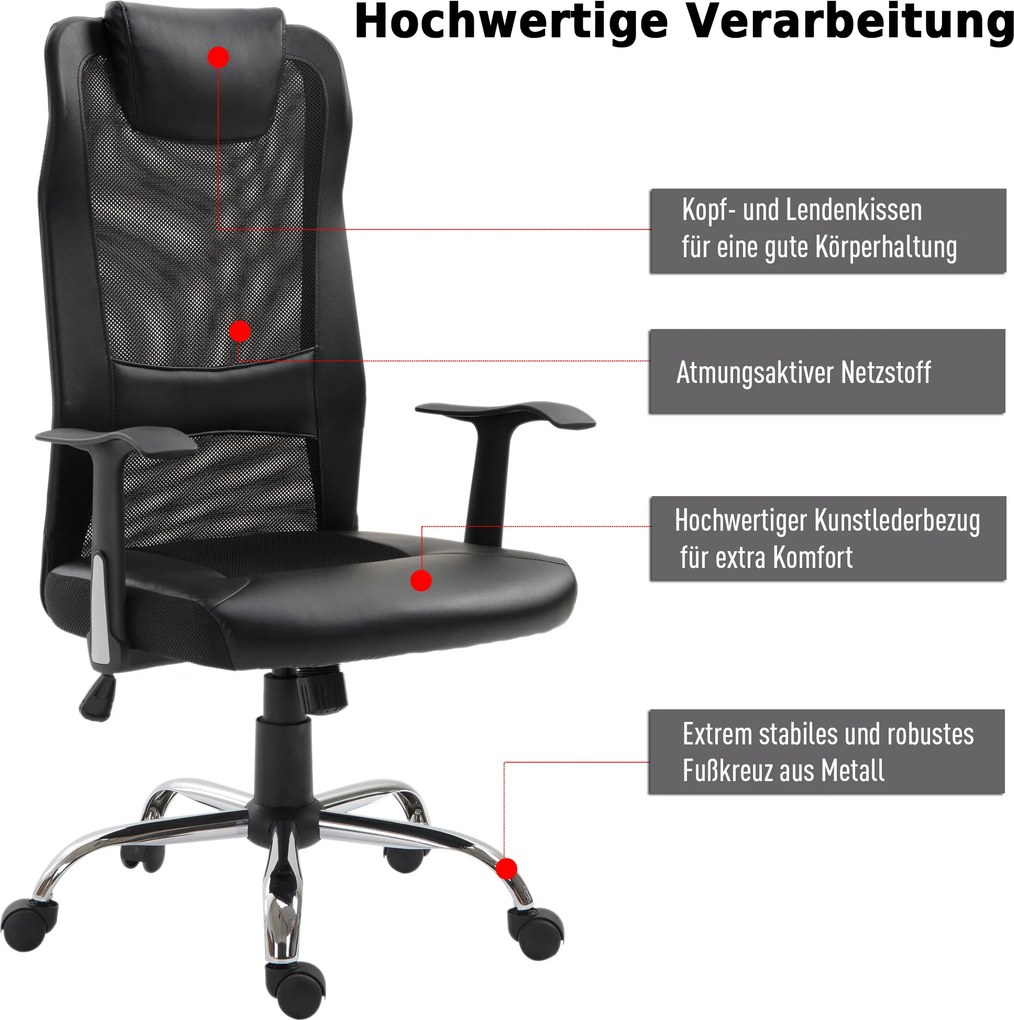 Vinsetto fotel biurowy z masażem ergonomiczny fotel do pracy relaksu wygodne krzesło do biura domowego | Aosom PL