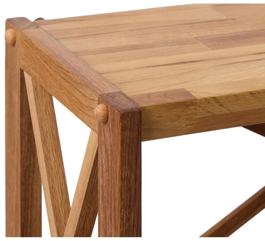 Regał z litego drewna dębowego w naturalnym kolorze 70x161 cm X-Shelf – Unique Furniture