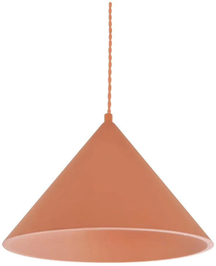 Ceglana lampa wisząca z kamiennym kloszem ø 30 cm Vilma – SULION