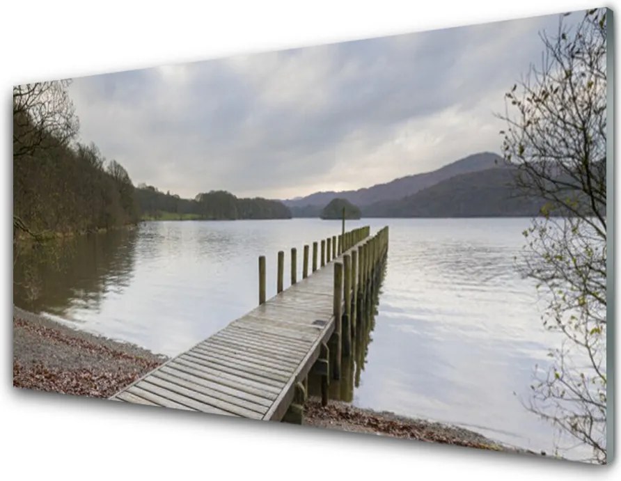 Panel Szklany do Kuchni Most nad Cichym Jeziorem