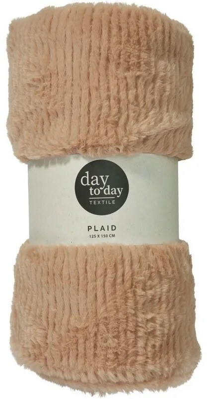 Koc Stripy jasnobrązowy, 150 x 120 cm