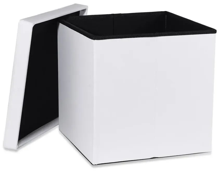 Biała kwadratowa pufa pikowana W5-R53