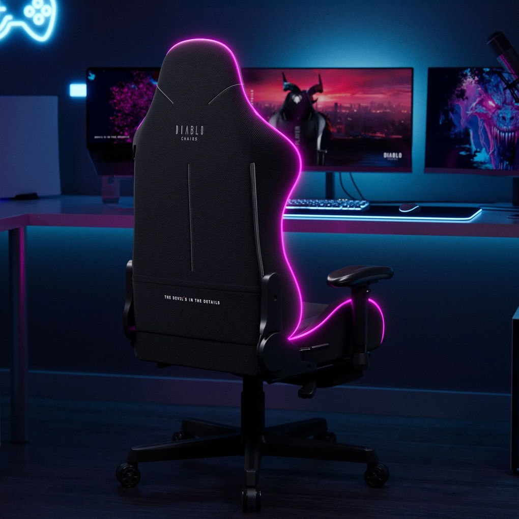 Fotel gamingowy LED RGB czarny Diablo X-Starter