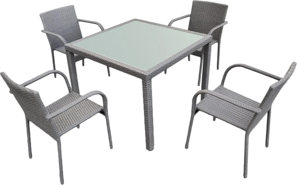 Zestaw mebli ogrodowych ze stołem Eccellente, szary