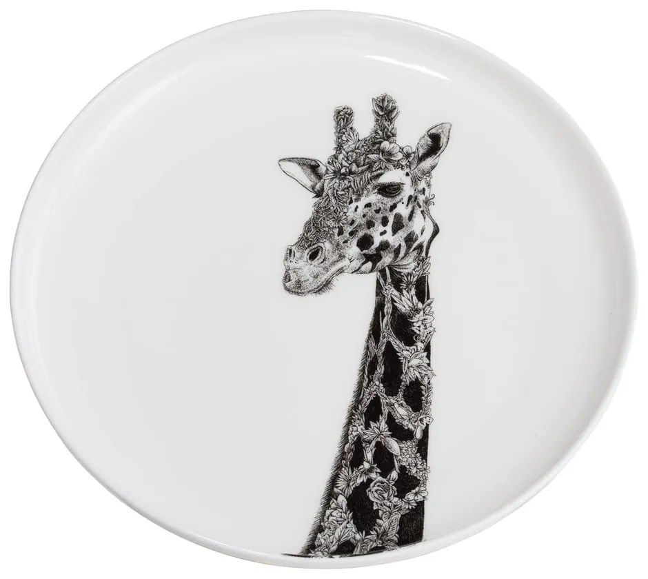 Biały porcelanowy talerz Maxwell & Williams Marini Ferlazzo Giraffe, ø 20 cm