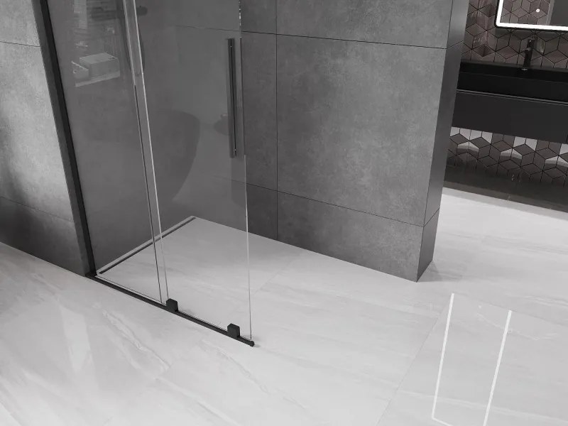 Mexen Velar L ścianka prysznicowa rozsuwana Walk-in 90 x 200 cm, transparent 8 mm, czarna - 871-090-003-03-70