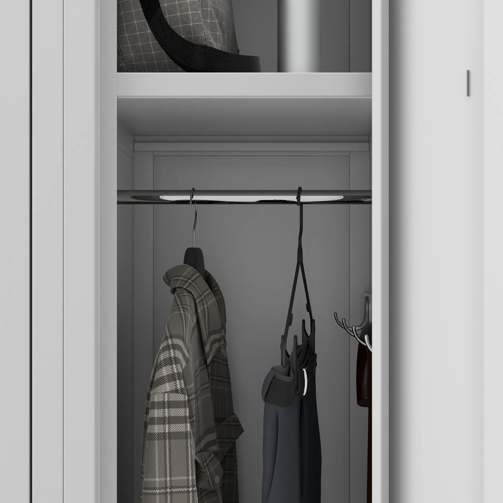 Szafka pracownicza metalowa czterokomorowa szara: KACPER II, 600 x 1800 x 500 mm