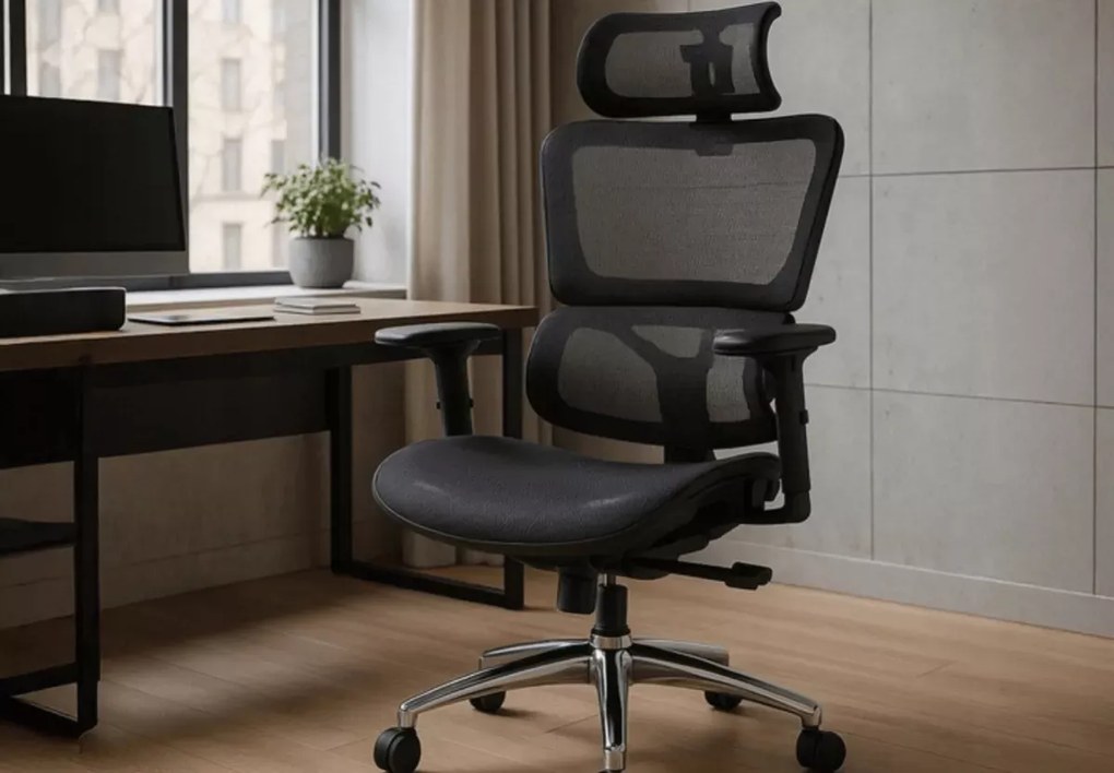 Ergonomiczny fotel Idylla z regulacją zagłówka i podłokietników