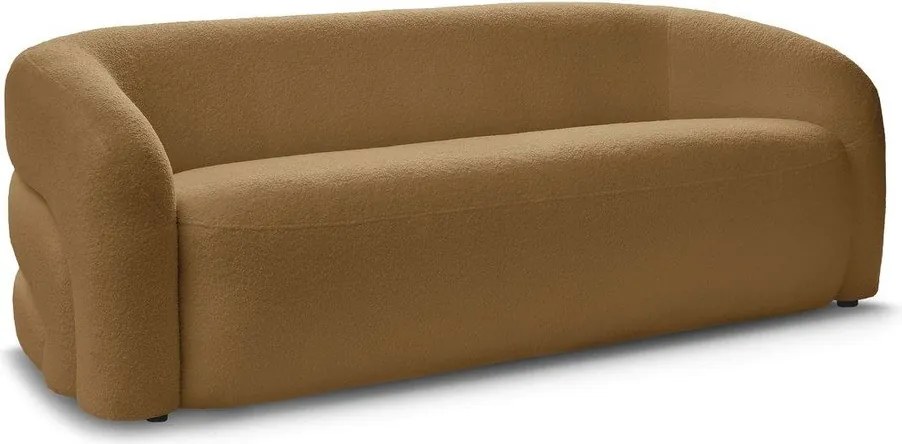 Musztardowa sofa z materiału bouclé 193 cm Elina – Bobochic Paris