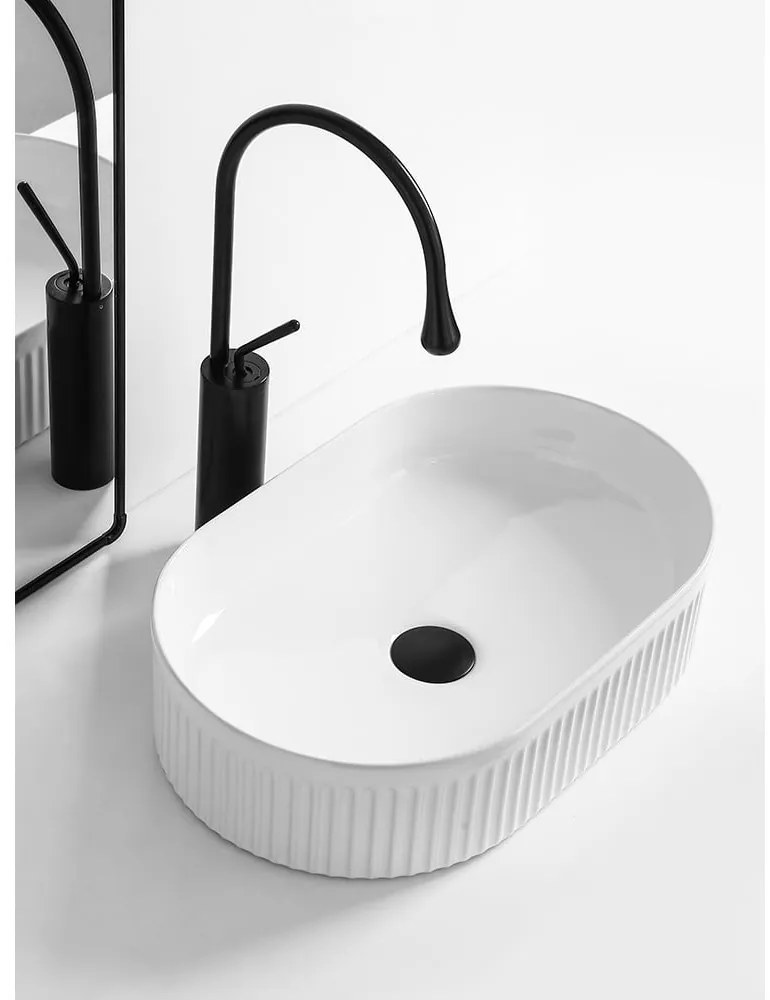 Biała ceramiczna umywalka 49x31 cm Picobello – Sapho