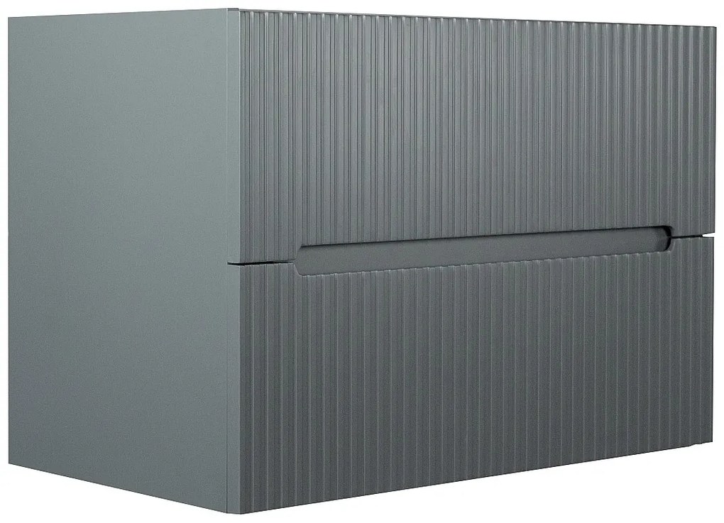 Szafka łazienkowa wisząca  ryflowana szara - 80 cm - PAVANI