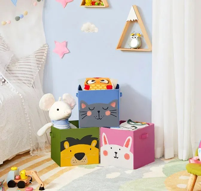 Zestaw 3 dziecięcych organizerów ze zwierzętami G9-B04