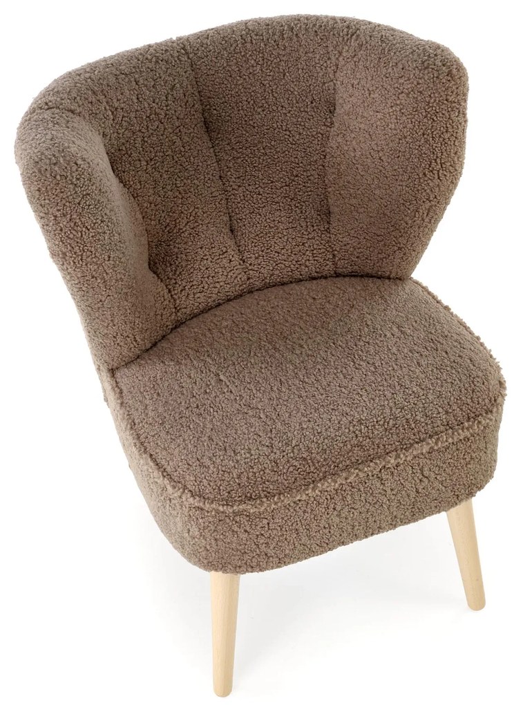 MOCCA fotel wypoczynkowy, c.brązowy SVEN TEDDY nowoczesny boho drewno