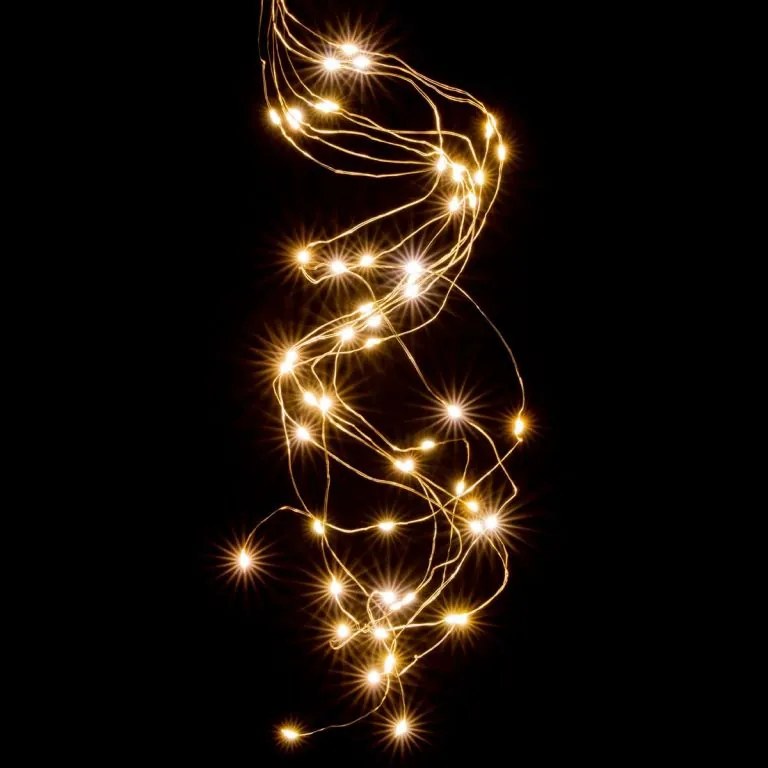 Oświetlenie LED srebrny przewód, zestaw 2 szt, ciepła biel,