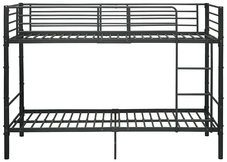 Czarne Metalowe Łóżko Piętrowe 90X200 Cm Umis