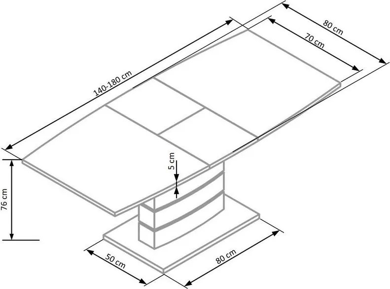 Rozkładany stół Nord na ozdobnej nodze