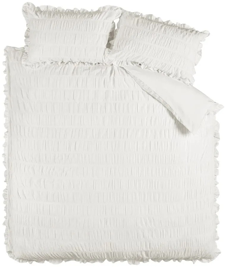 Biała pościel dwuosobowa z kory 200x200 cm Seersucker Frill – Catherine Lansfield