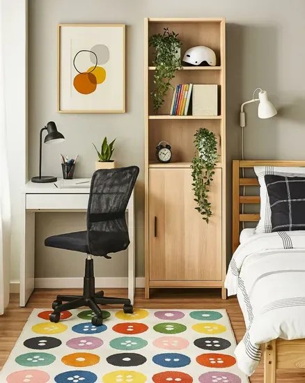 Obrotowe czarno-niebieskie biurowe krzesło T2-S38