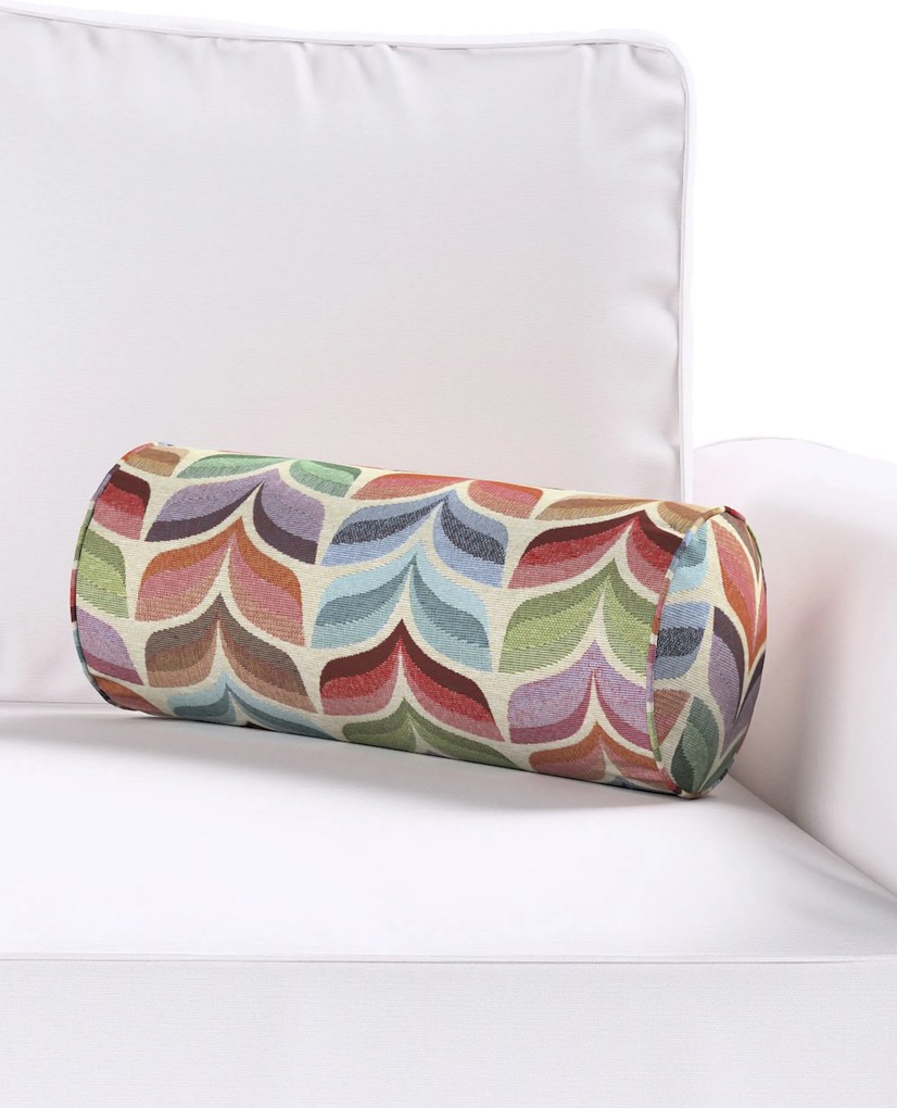 Poduszka wałek prosty kolor wielokolorowy tkanina strukturalna, wzorzysta