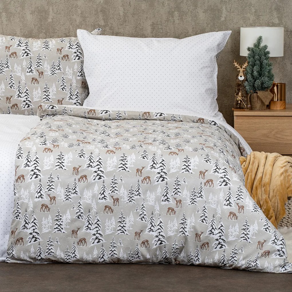4Home Pościel bawełniana Christmas Forest, 140 x 220 cm, 70 x 90 cm