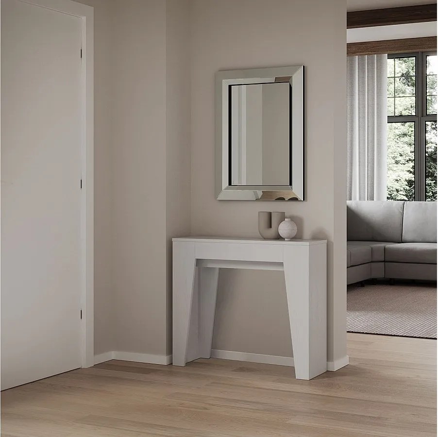 Konsola rozkładana 90x25/181 cm Narrow Frassino biała