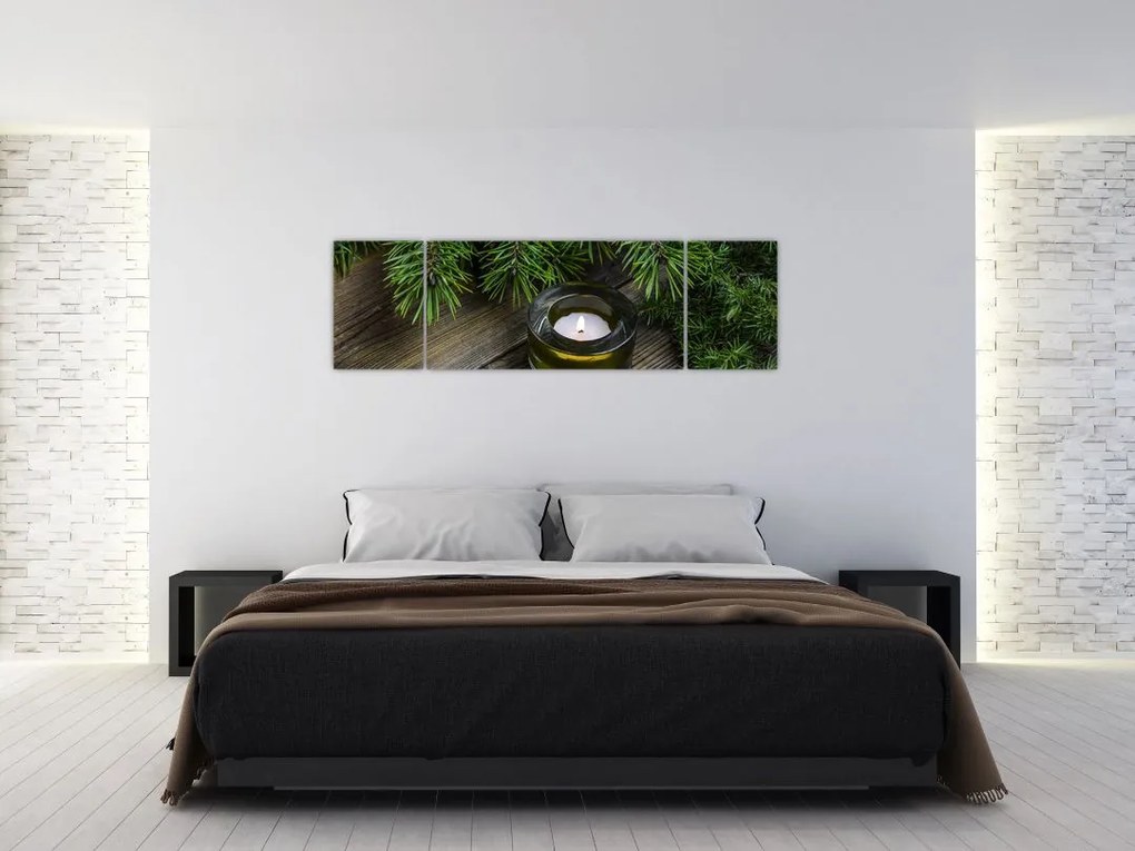 Obraz - świeca bożonarodzeniowa (170x50 cm)