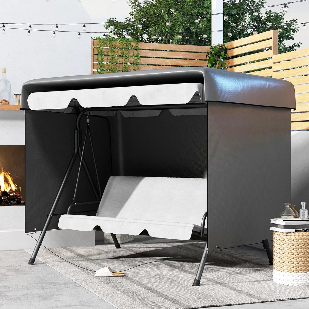 Outsunny Pokrowiec na meble ogrodowe, osłona ochronna na meble zewnętrzne, 215 cm x 155 cm x 150 cm, Ciemnoszary | Aosom PL