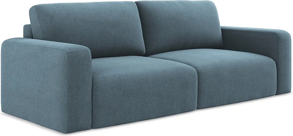 Kanapa 3-osobowa z funkcją spania - z tkaniny strukturalnej - jasny niebieski - KONA