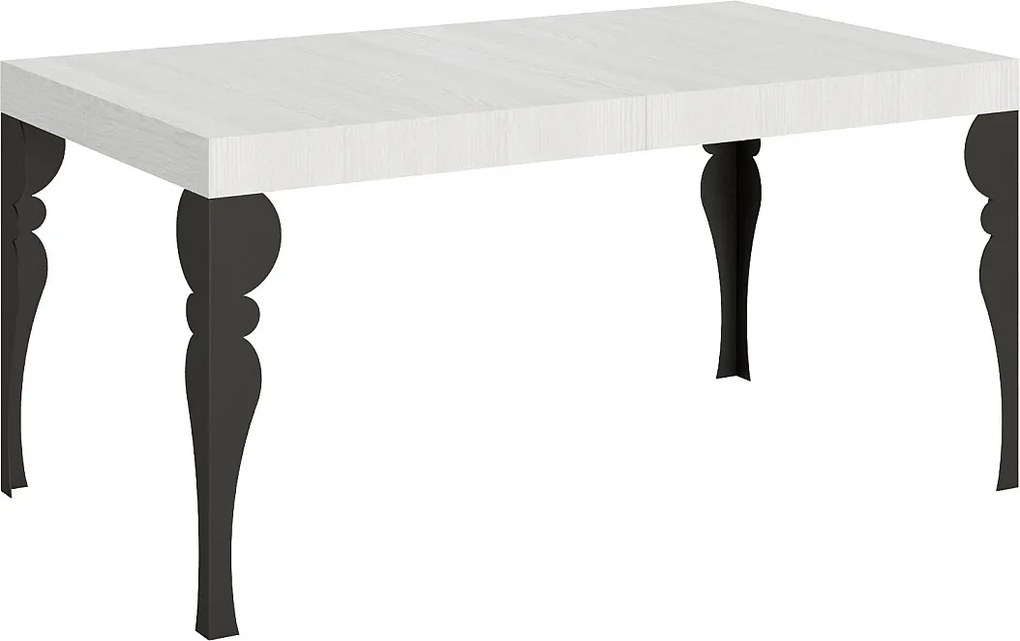 Stół rozkładany 160/244x80 cm Paxon frassino biała nogi antracytowe
