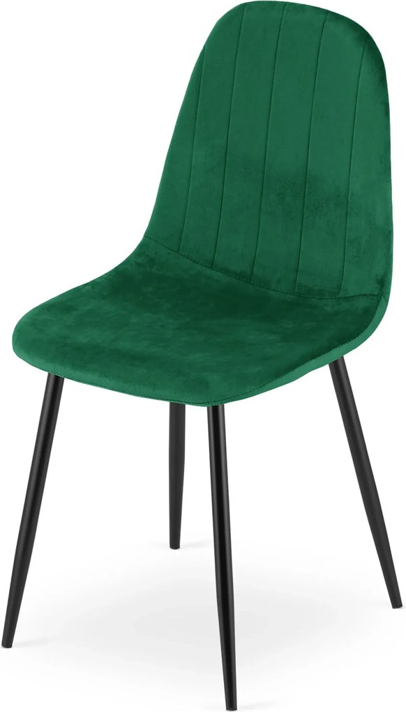 Zielone krzesło welurowe na czarnych nogach N0-T45