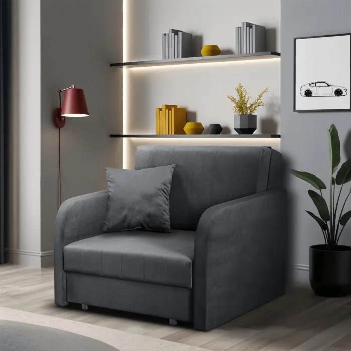 Fotel do Spania VERO Rozkładany Jednoosobowy Amerykanka Szary Nowoczesny