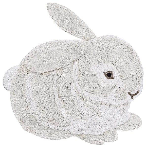 Jasnoszary bawełniany dywan dziecięcy tkany ręcznie odpowiedni do prania 130x135 cm Bunny – Lorena Canals