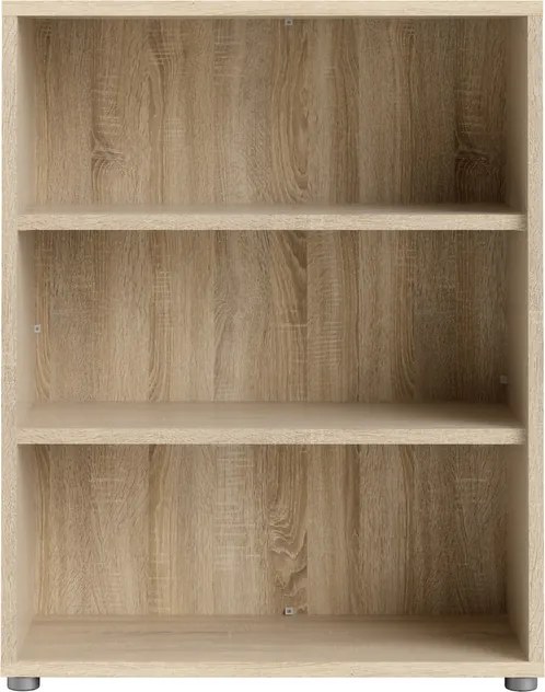 Niski regał biurowy z dwoma półkami Prima dąb sonoma