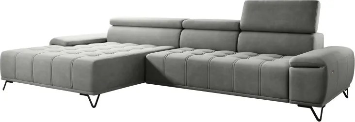 Narożnik PALLADIO MINI z elektryczną regulacją siedziska Lewostronny w tkaninie RIVIERA 91 WERSAL