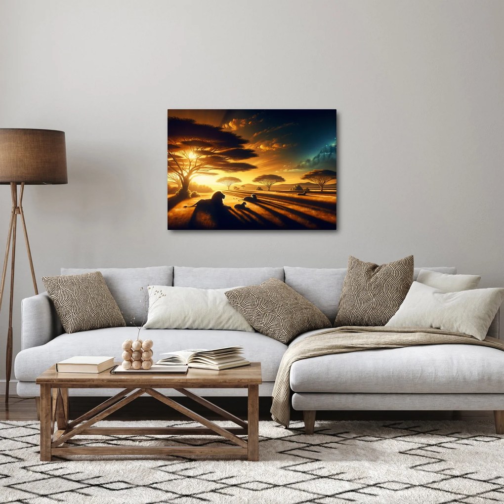 Obraz - Odpoczywające lwy (70x50 cm)