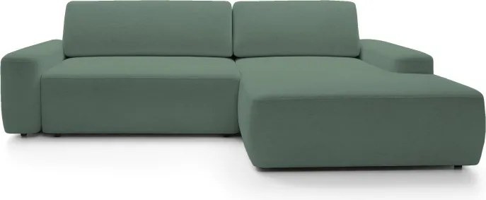 Narożnik BOULI Prawostronny z Elektryczną Regulacją wolnostojący tkanina Raven 77 Zielony DOMO HOME