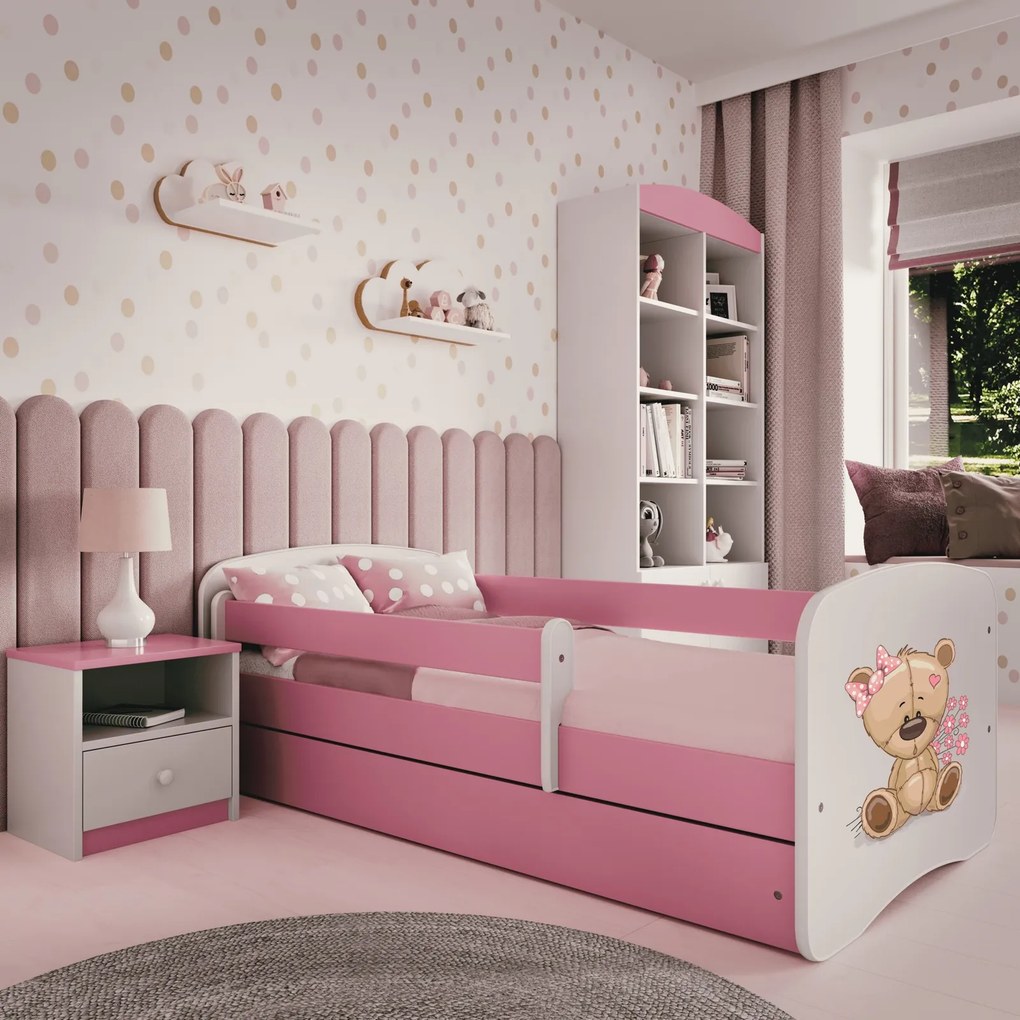 Łóżko dziecięce Babydreams z obrazkiem 180x80 z materacem