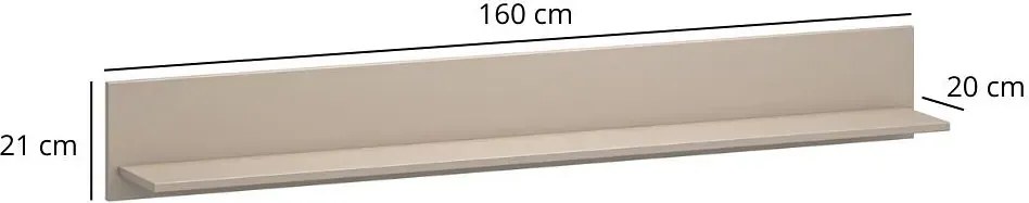Minimalistyczna półka ścienna taupe M9-H30