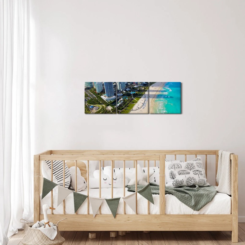 Obraz- Miami, Floryda (z zegarem) (90x30 cm)