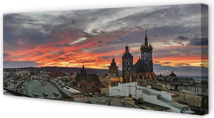 Obraz na płótnie Zachód Słońca nad Krakowem